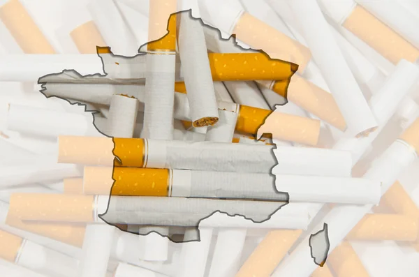 Map of Finland with cigarettes in background — Stock Photo, Image