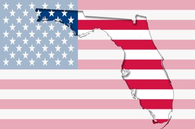 Amerikan bayrağı florida anahat Haritası