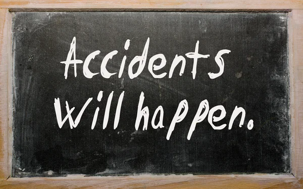 "Accidents se produira "écrit sur un tableau noir — Photo