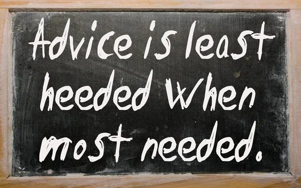 "Οι συμβουλές είναι λιγότερο ακούσεις όταν το πιο απαραίτητο "γραμμένο σε ένα αγριογούρουνο — Φωτογραφία Αρχείου