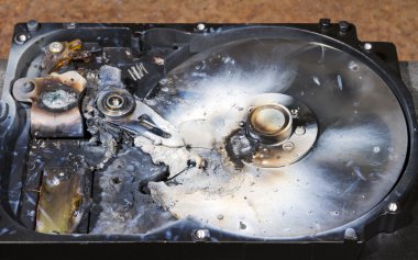 Destroyed hard drive clipart