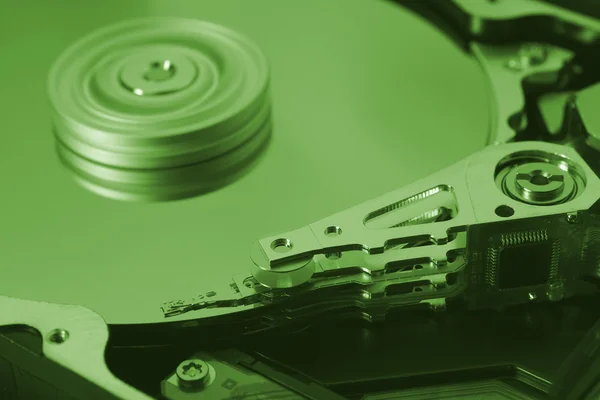 Unitate hard disk verde — Fotografie, imagine de stoc