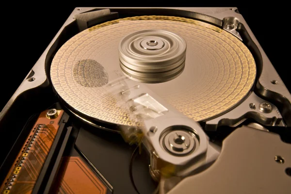 Hard disk with data and fingerprint — Stock Photo, Image
