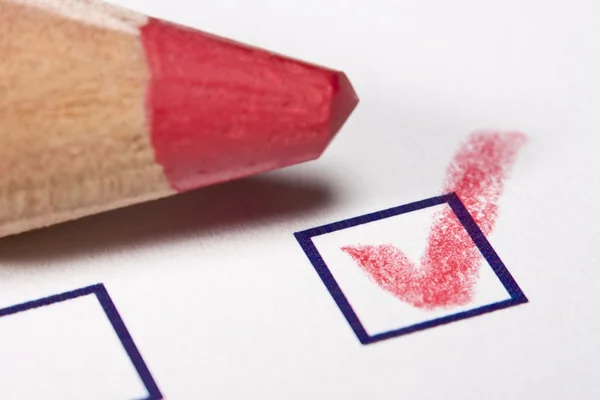 stock image Red pencil - checked