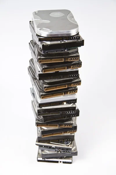Stack of hard drive with opened one on top — Stock Photo, Image