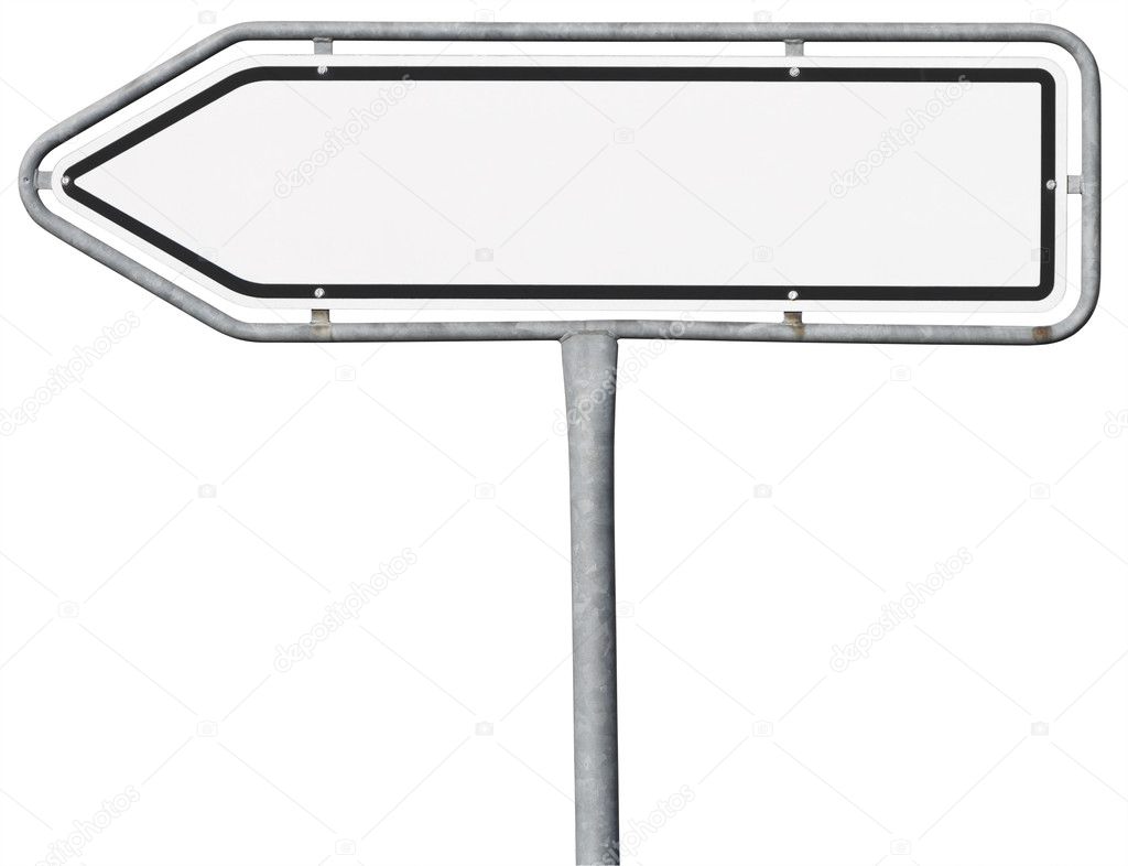 Direction sign in arrow shape (clipping path included)