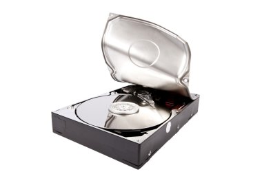 Hard drive opened by force clipart