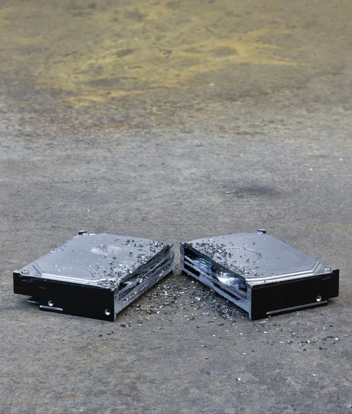 Hard drive cutted in to pieces — Stock Photo, Image