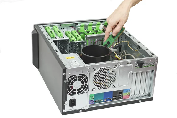 Open computer getting upgrade — Stock Photo, Image