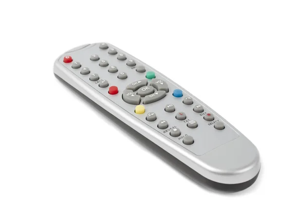 Plastic remote control on white background — Stock Photo, Image