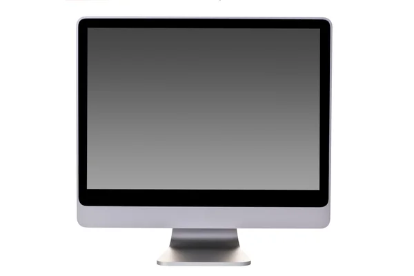 Aluminium-Desktop-Computer mit Flachbildschirm — Stockfoto