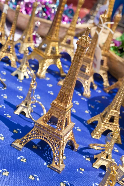 stock image Miniature Eiffel Tower Souvenirs Selling in Market, Paris, Franc