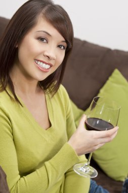 Oriental Woman Drinking Wine clipart