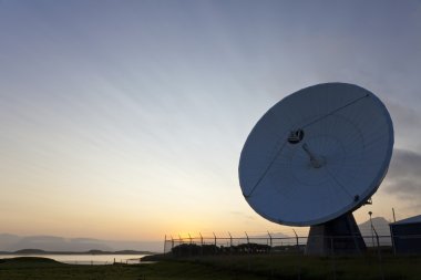 Radio Telescope at Sunset clipart