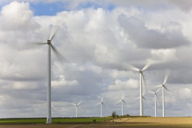 Windfarm of Green Energy Wind Turbines clipart