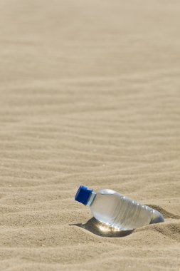 Bottle of Water In A Desert of Sand clipart