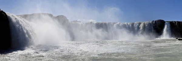 Godafoss 瀑布冰岛的全景 — 图库照片