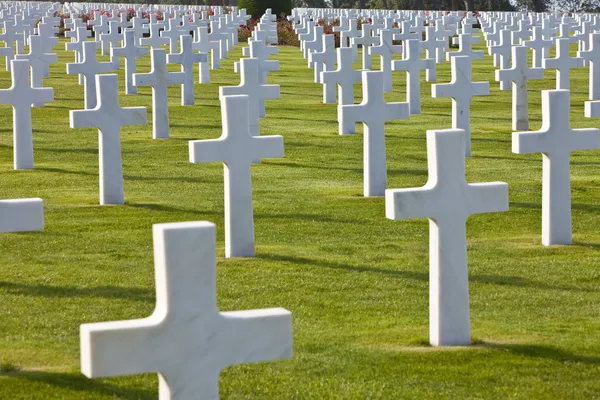 美军公墓科勒维尔-sur-mer 奥马哈海滩诺曼底法国 — 图库照片