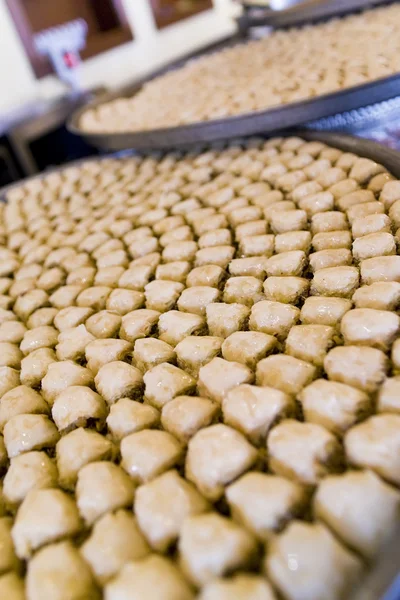 Tacki baklava wypieki na wyświetlaczu w restauracji arabskiej — Zdjęcie stockowe