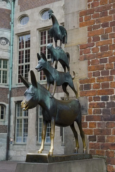 Bremen staden musiker statyn — Stockfoto