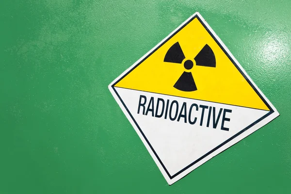 stock image Radioactive Warning Sign on a Green Container