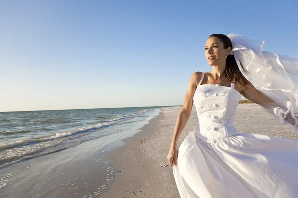 stock image Bride at Beach Wedding