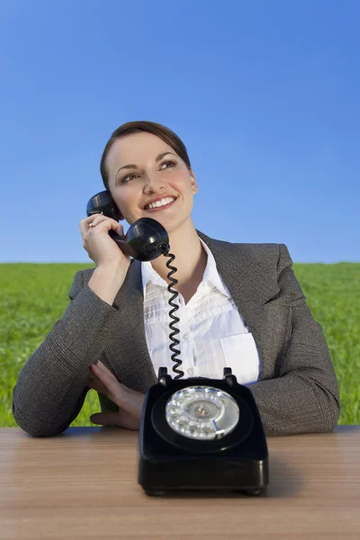 Businesswoman With Old Fashioned Green Values — Stock Photo, Image