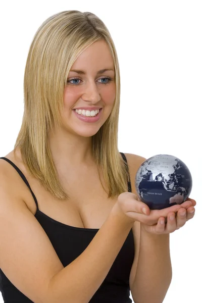 The Whole World In Her Hands — Stock Photo, Image