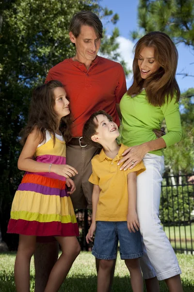 Modern Family Together Having Fun In A Park — Stock Photo, Image