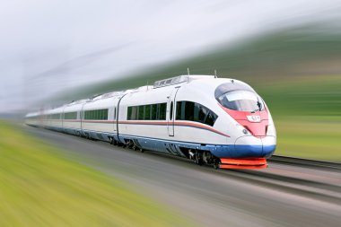 High-speed commuter train. clipart
