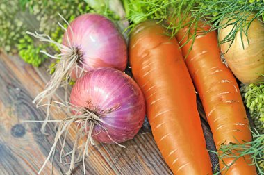 Vegetables on the table clipart