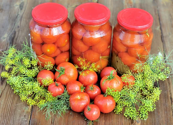 Canned tomatoes. — Stock Photo, Image