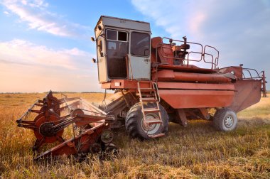 Combine harvesting clipart