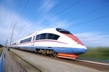 High-speed commuter train. clipart