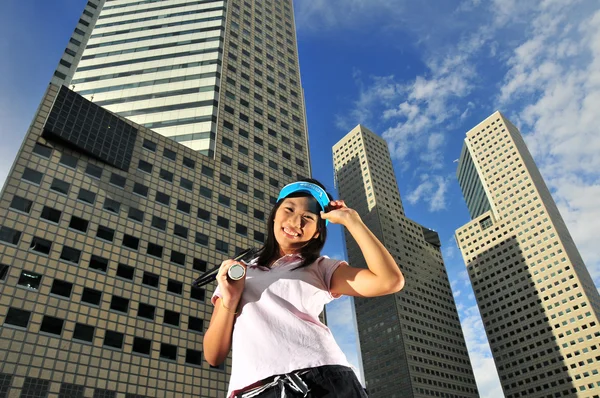 Азіатські дівчата китайський в гольф позах — стокове фото