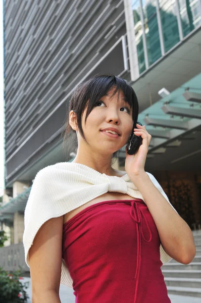 Asiatiska kinesiska kontor tjej i olika poser — Stockfoto