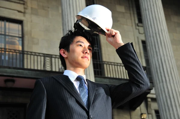 Ázsiai kínai mérnök, a különböző pózok — Stock Fotó