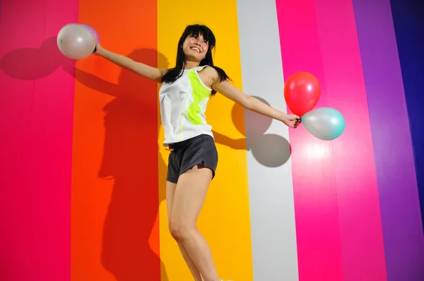 Bild einer asiatischen chinesischen Cheerleaderin — Stockfoto