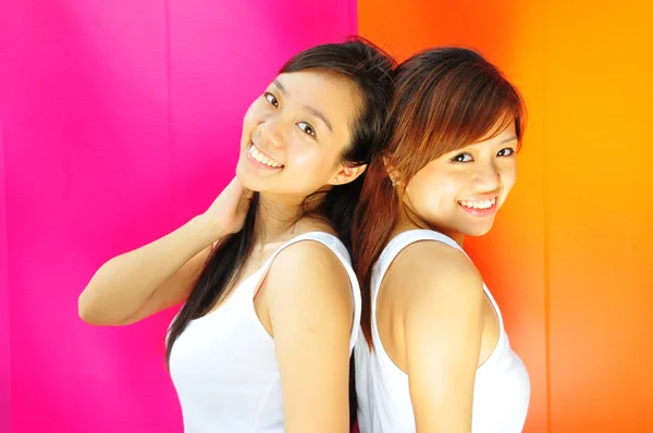A pair of chinese best girlfriends Stock Picture