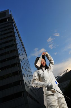 Asyalı Çinli kadın fencer şehir