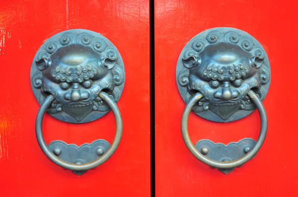 stock image Close up of door details of chinese architecture