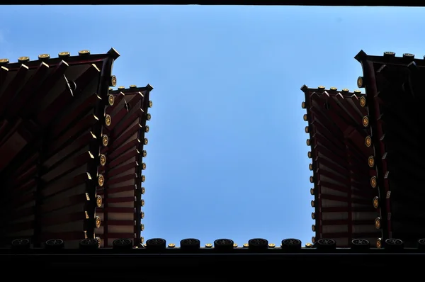 stock image Bottom up view of chinese architecture