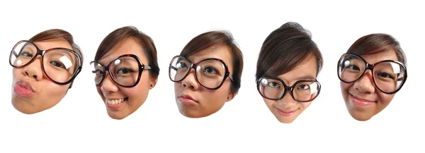 Sor aranyos ázsiai kínai arcok — Stock Fotó
