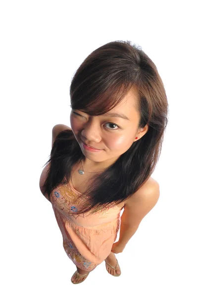 Asiatisch chinesisch frau im puppe wie süß poses — Stockfoto