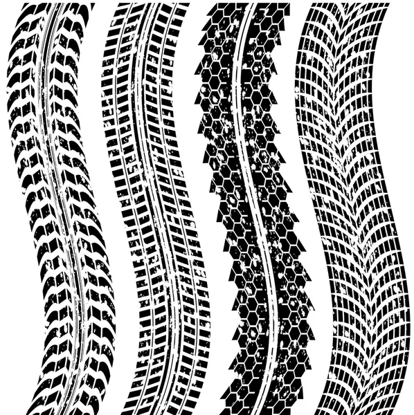 Dirty tire tracks — Stock Vector