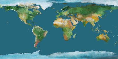 Earth map as brush illustration clipart