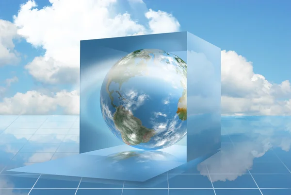 Cloud computing wereld in een dropbox — Stockfoto