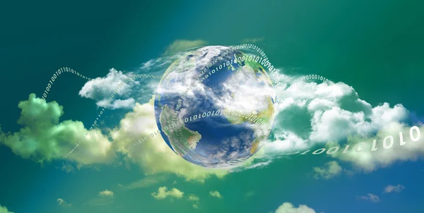 Tecnología Cloud Computing panorámica — Foto de Stock