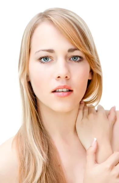 Beauty face of the young beautiful woman — Stock Photo, Image