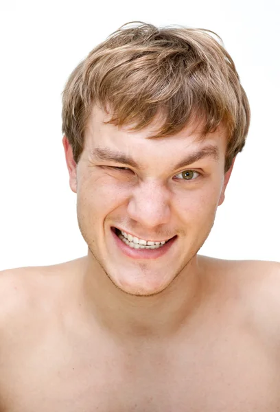 Young man looking happy — Stock Photo, Image